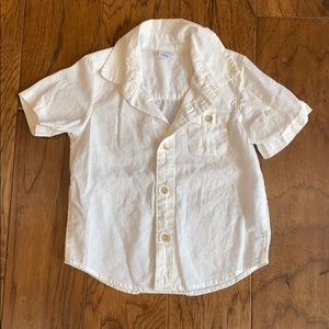 2T white linen polo